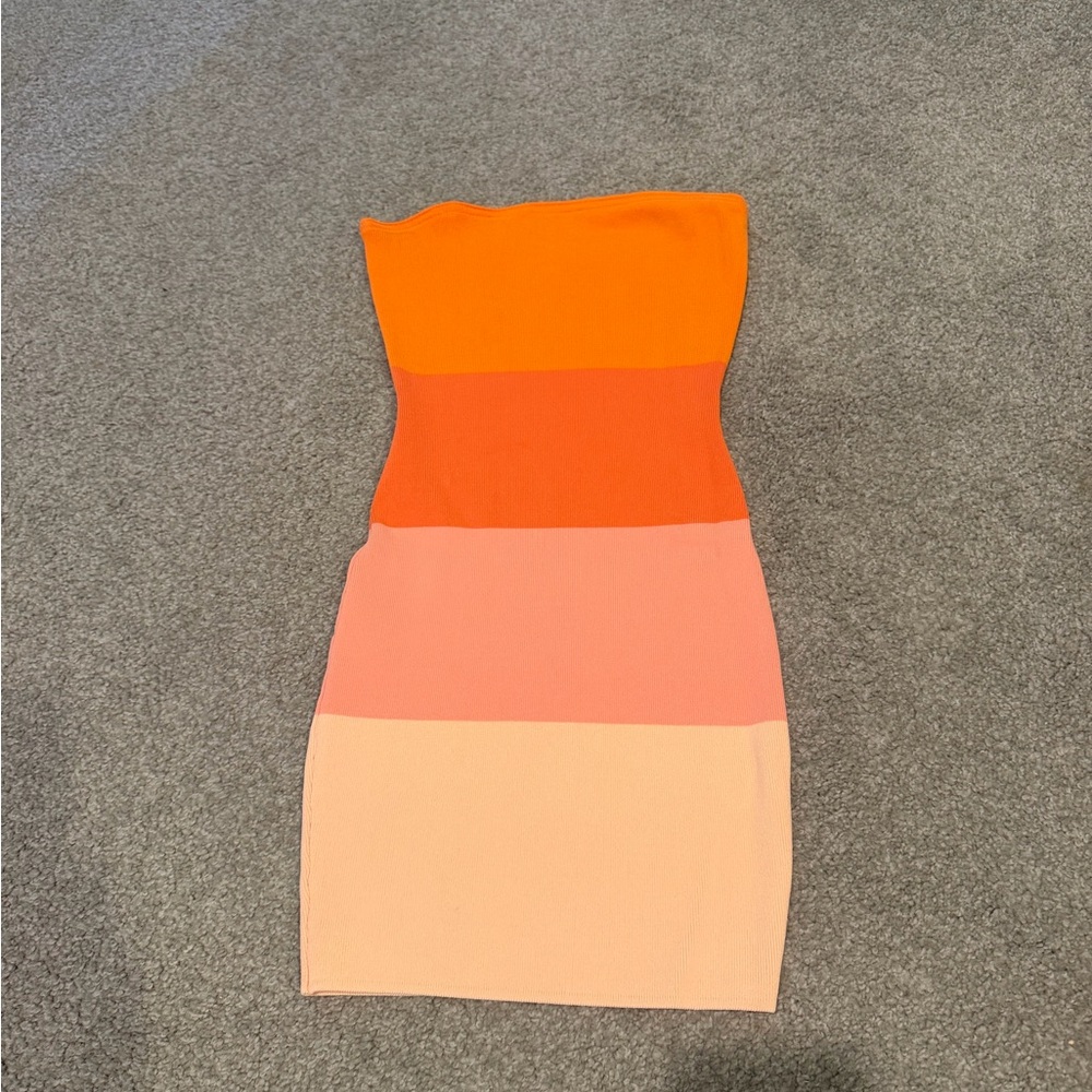 Superdown Perla Ombre Mini Dress in Peach Ombre